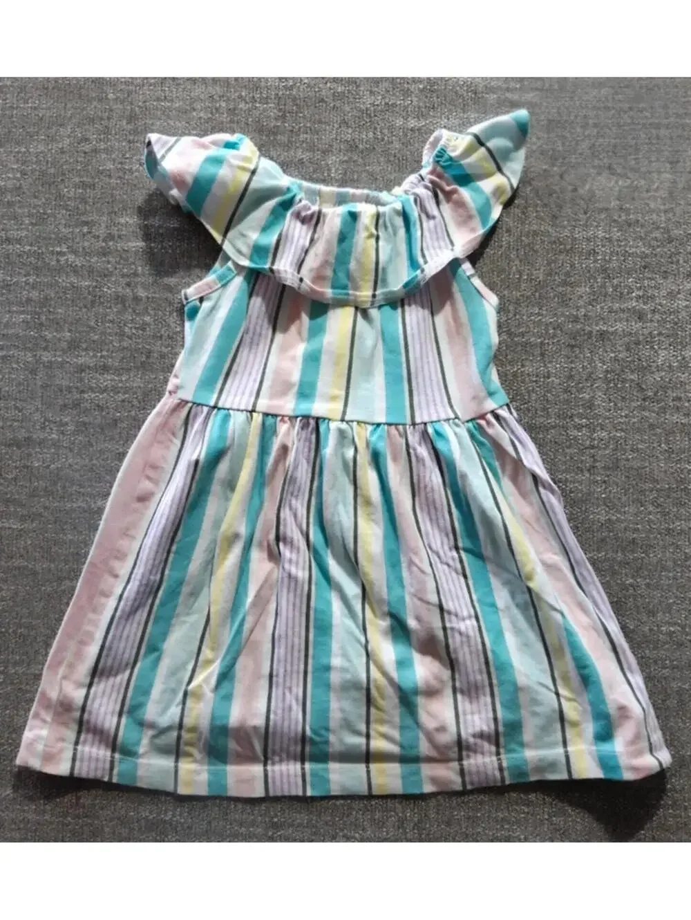 Carter's Toddler Girls Pastel Striped Ruffle Dress 18M #1079